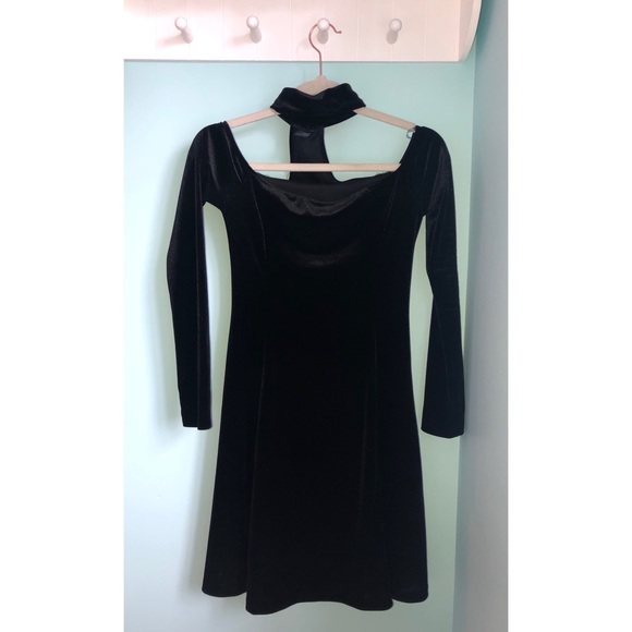 Aqua Velour Choker Dress ⭐️ - Picture 2 of 3